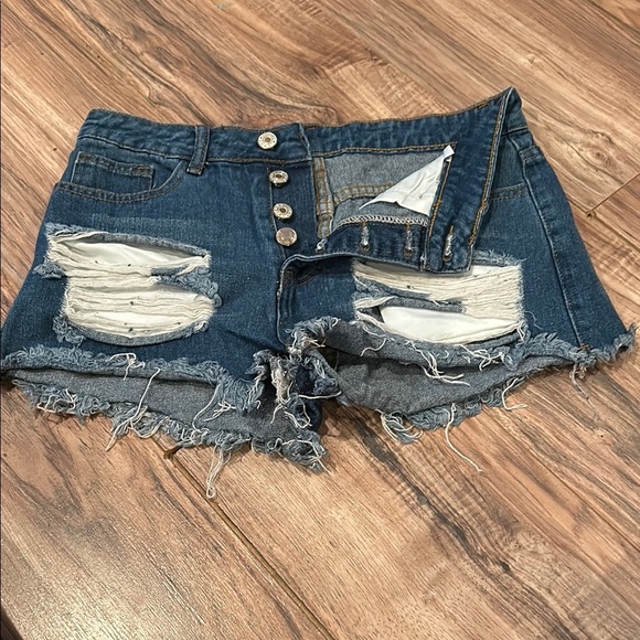 Denim Baseball Stitch Shorts - Picture 2 of 2